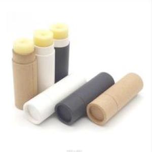 100pcs Eco Friendly Cardboard Tube Lip Balm Container Kraft Biodegradable Paper Cosmetic Push Up Tubes