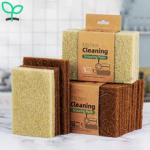 5/10/20PCS Sisal Microfiber Sponge Eco-Friendly,All Products Natural Fiber Sponges Kitchen Dishwashing Cleaning Cloth Pan Pot Scouring Pad