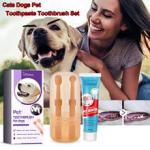 Cats Dogs Pet Toothpaste toothbrush Set Cleaning Products Pet Oral Gum Care Cleaning Prevent Teeth Calculus Edible Toothpaste