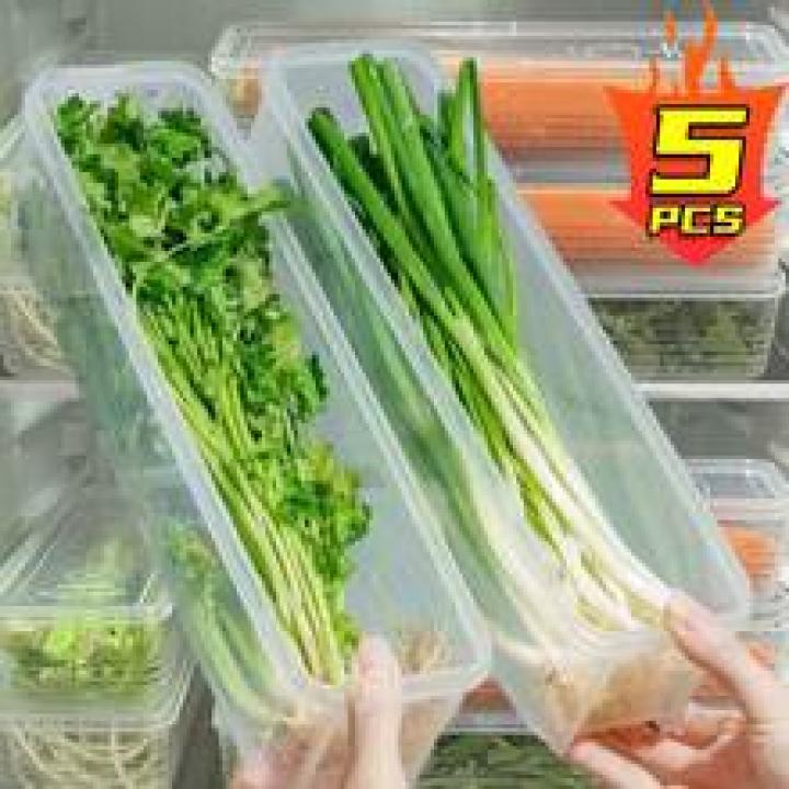 Fresh Box Refrigerator Storage Boxes Scallions Food Container with Lid Cold Crisper Sealed Kitchen Fresh Fruit Fridge Organiser