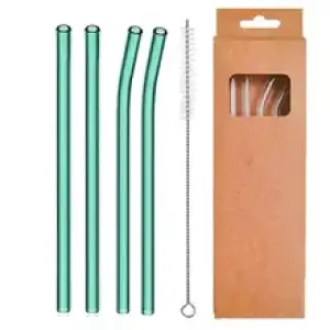 High Borosilicate Glass Straws Eco Friendly Reusable Drinking Straws for Smoothies Cocktails Bar Accessories Straws with Brush