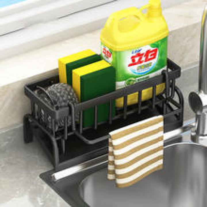 Kitchen Sink Sponge Holder Soap Drain Rack Faucet Storage Stainless Steel Towel Rack Shelf Organizer Accessories