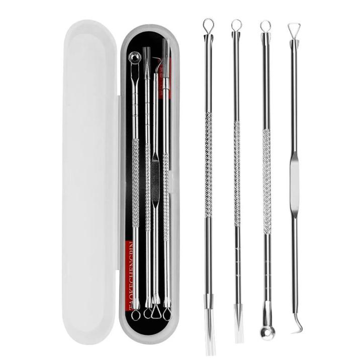 Acne Needle Remove Blackhead Blemish Pimple Comedone 4pcs/Set Double-ended Stainless Steel Facial Cleaning Skin Care