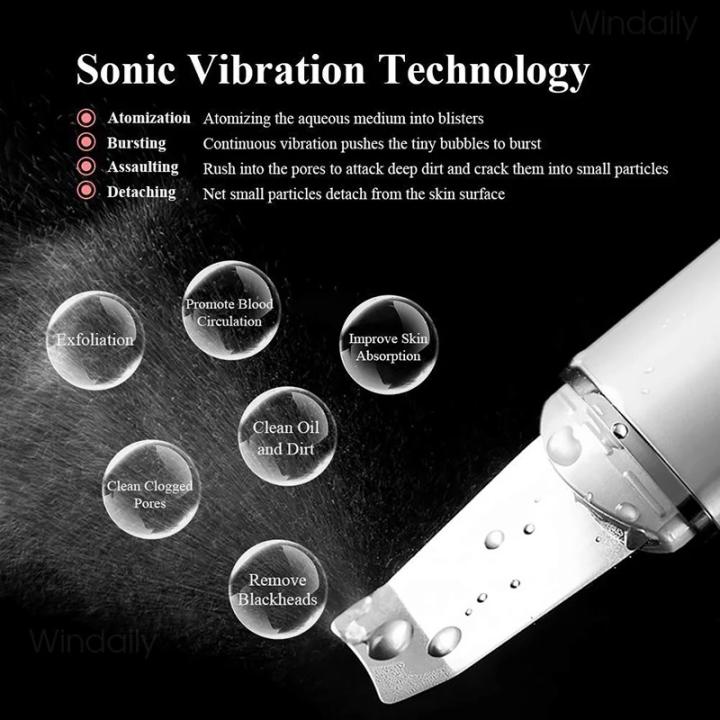 Ultrasonic Skin Scrubber Vibration Face Spatula Blackhead Remover Shovel Clean Cavitation Peeling Facial Lifting Skin Care Tools