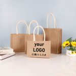 10pcs Burlap Bags Custom Logo Shopping Tote Bag Eco-Friendly,All Products Lunch Box Linen Women's DIY Canvas Bag Bag Printed Logo