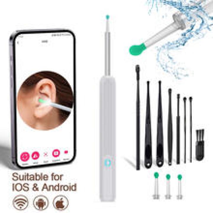 Smart Ear Wax Cleaner with Camera 3.5mm Earpick Otoscope Visual Ear Camera Health Care Ear Cleaner for iPhone, iPad, Android