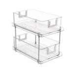 Kitchen Storage Rack Multi-purpose Storage Shelf Pull Out Under Sink Organizer Sliding Cabinet Basket 2 Tier Clear Bathroom