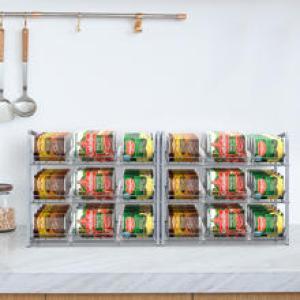 2Pcs Can Food Rack Holder Kitchen Pantry Organizer Up to 72 Cans Storage Rack