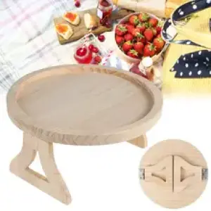 Sofa Tray Table Sofa Armrest Clip-On Tray Natural Wood Couch Arm Rest Organizer TV Snack Tray for Remote Control Coffee Snacks