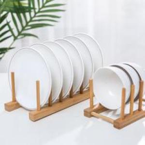 Wooden Kitchen Dish Drain Rack Dinnerware Storage Organizer Tray Plate Drying Shelf Book Cups Display Stand Drainer Holders